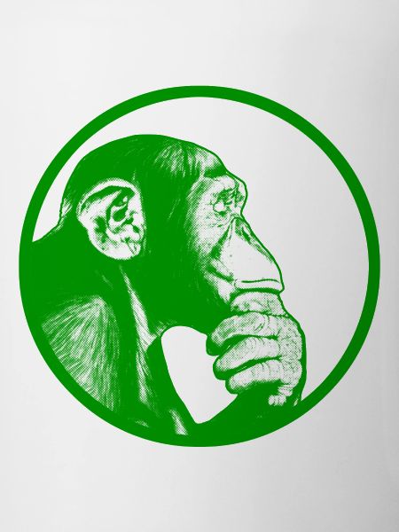 Think after monkey chimpanzee