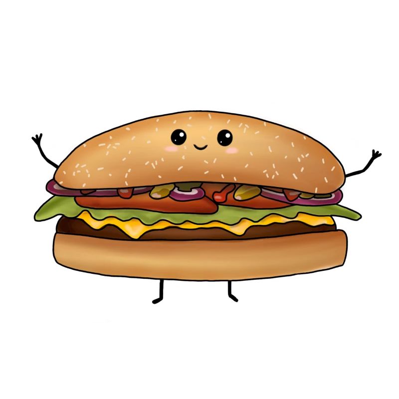 Süßer Burger mit Gesicht