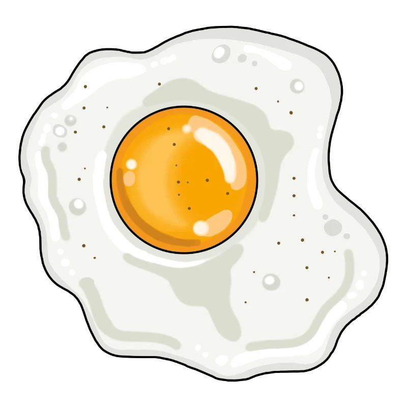 Œuf au plat jaune d'oeuf blanc d'oeuf