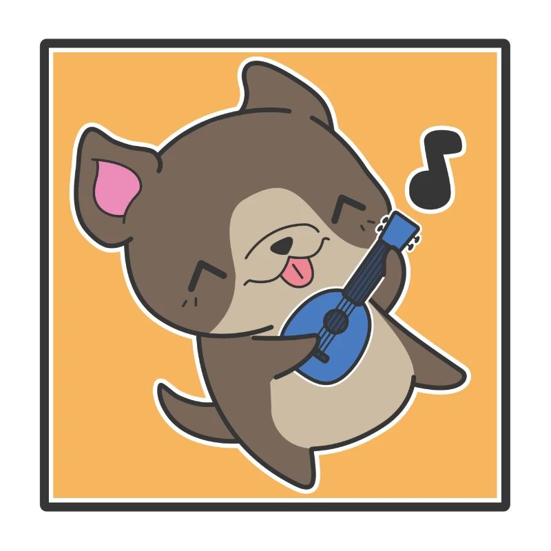 Hund mit Ukulele