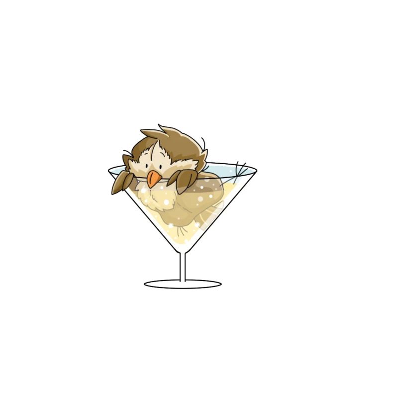 Moineau dans un verre