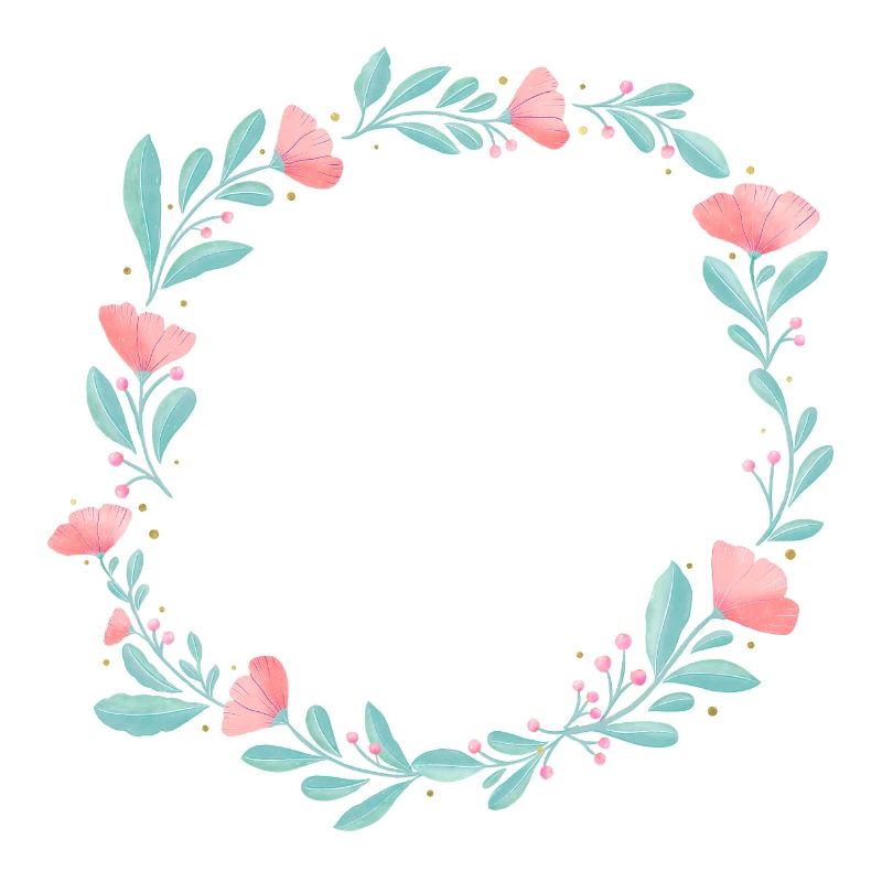 Blumenkranz. Platziere deinen eigenen Text hinein.