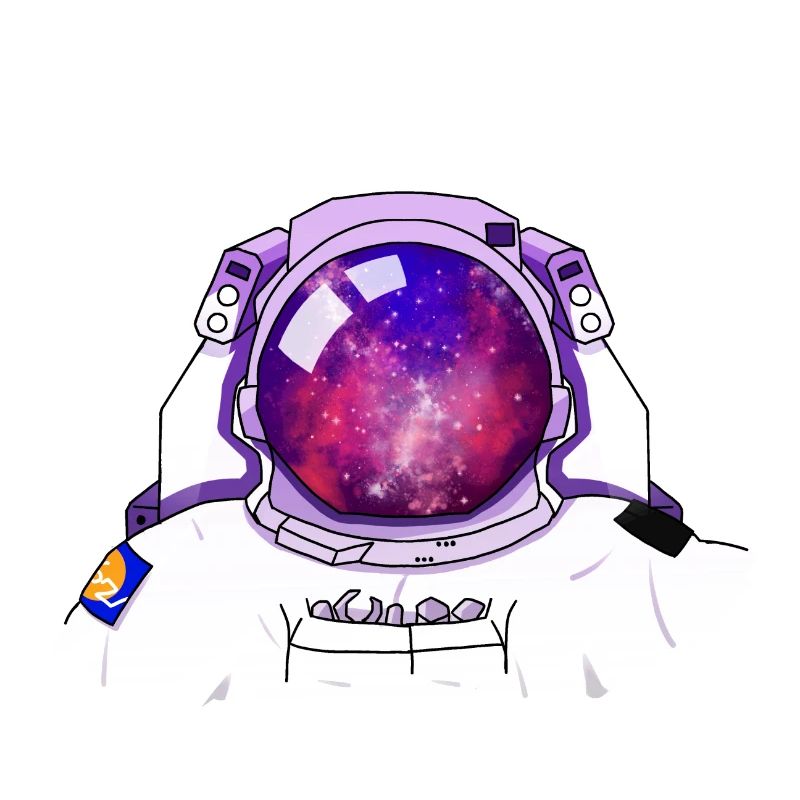 Astronaut verloren in der Mitte der Sterne