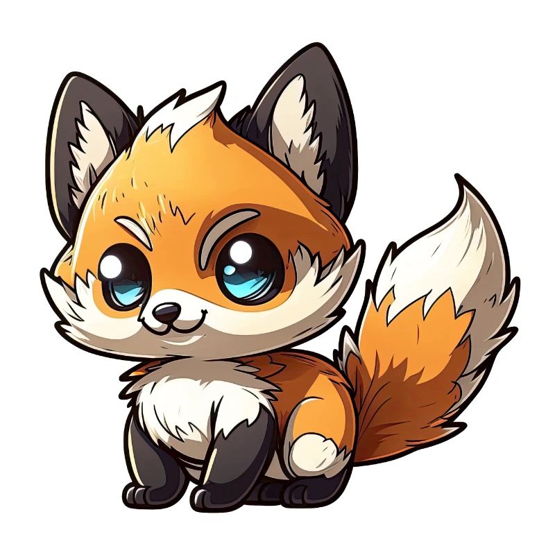 Mignon bébé renard chibi