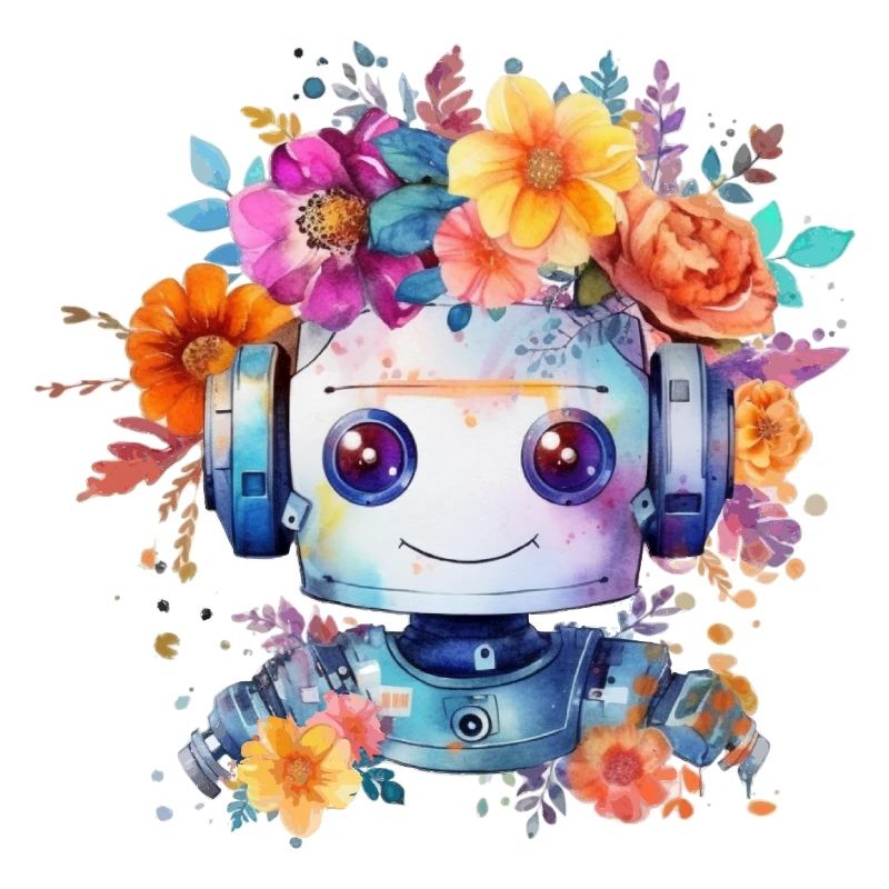 Beau robot fleur