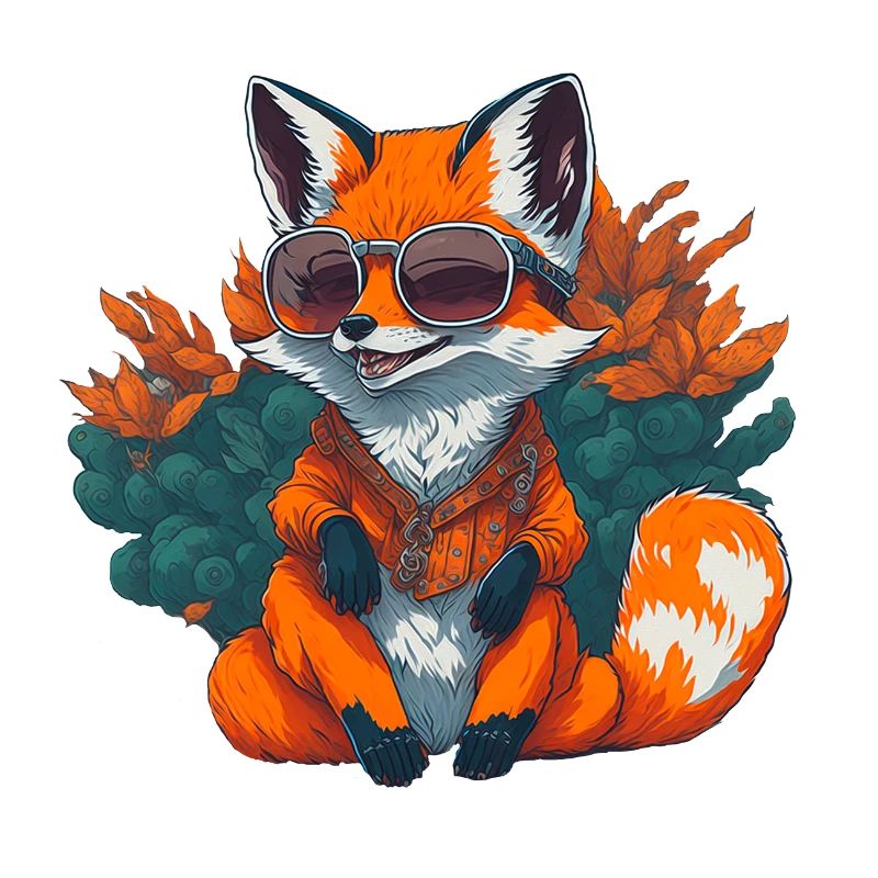 Cool fox with sunglasses