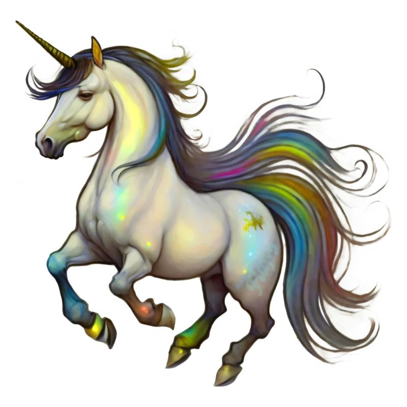 Licorne dans le vent - Arc-en-ciel
