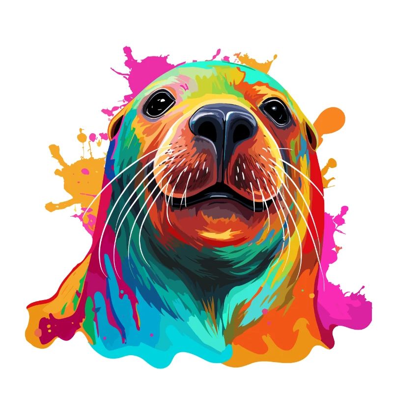 Lion de mer coloré, phoque, phoque