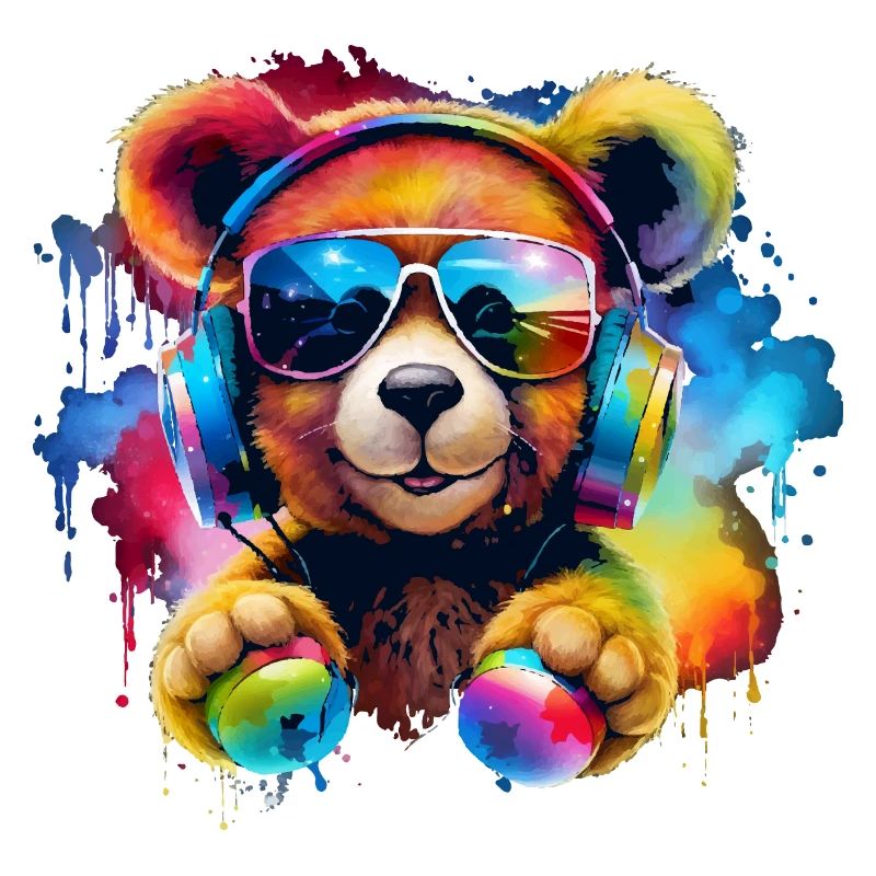 Süßer Teddy mit Headset Geschenk Bär, Gamer Style