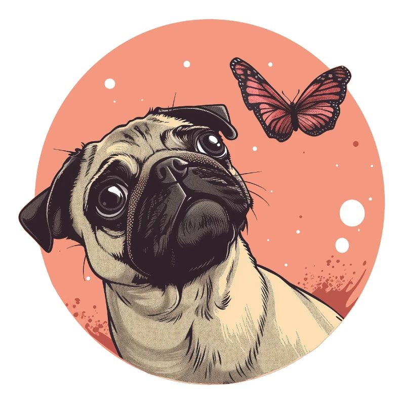 Carlin avec papillon
