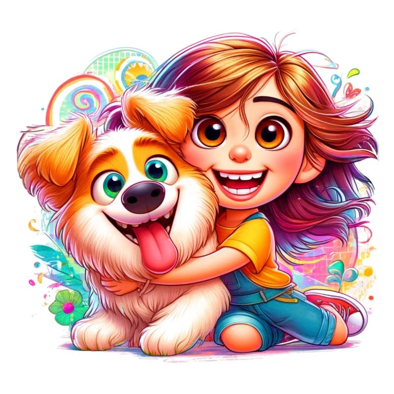 Mädchen mit süßem Hund