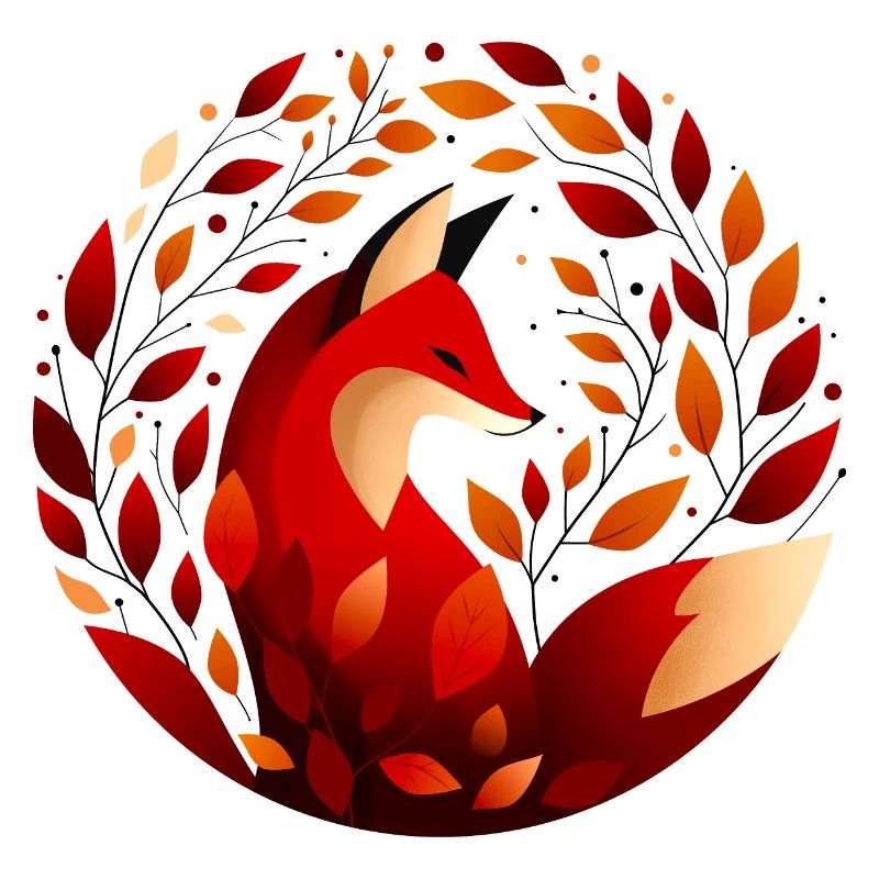 Renard et feuilles d’automne