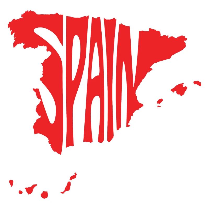 Spain Map Artistic Typography Design