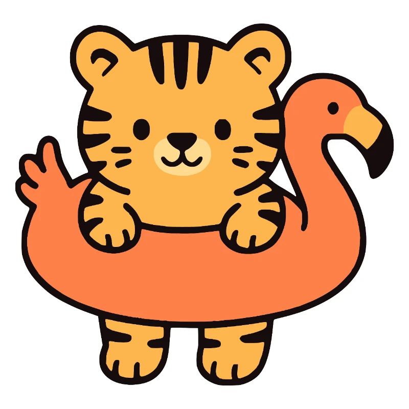 Petit tigre sur Bouée Tropicale