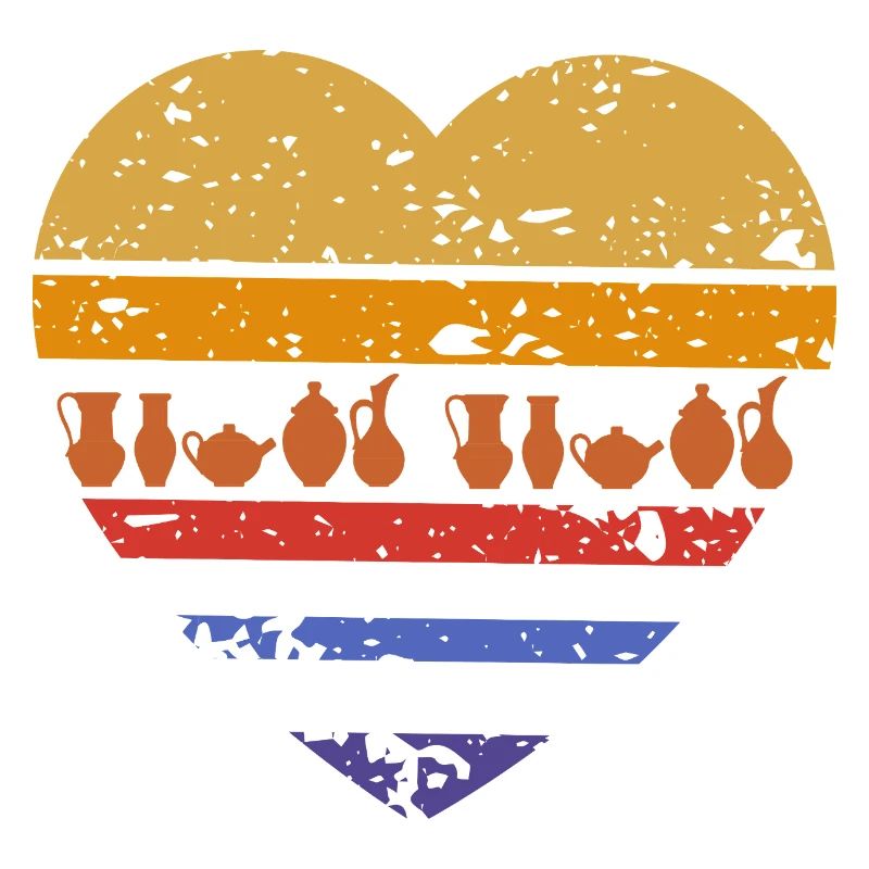 Ceramic Heart Design Lovers Art