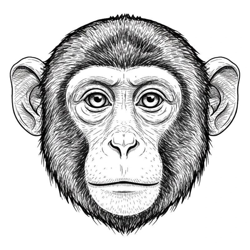 Portrait de singe expressif