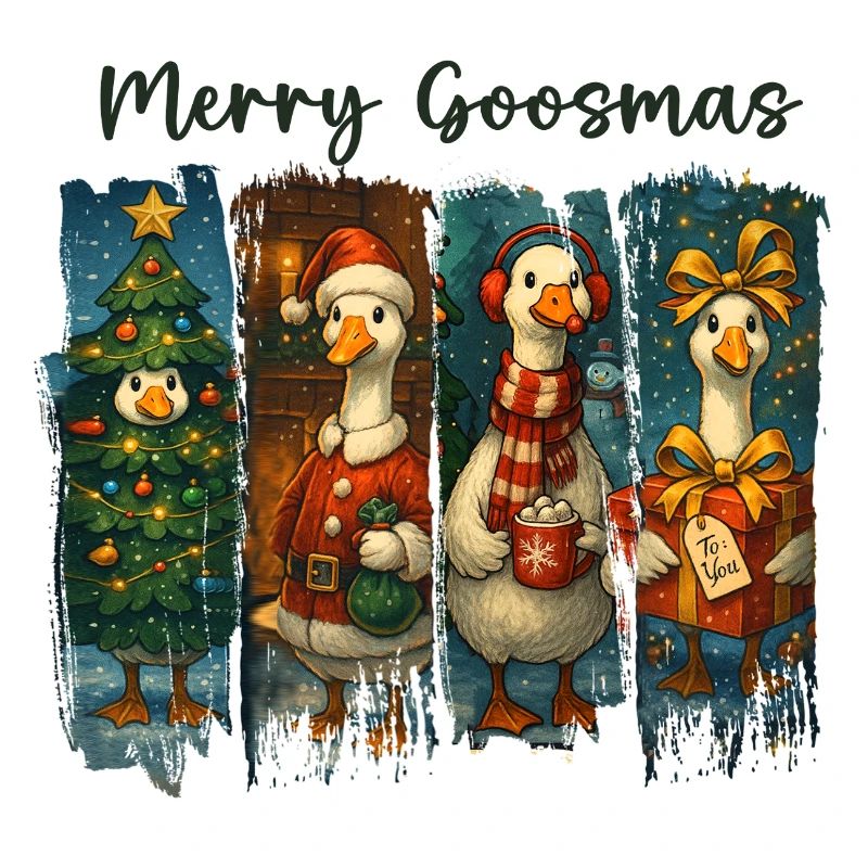 Festive Goosemas Christmas Pattern
