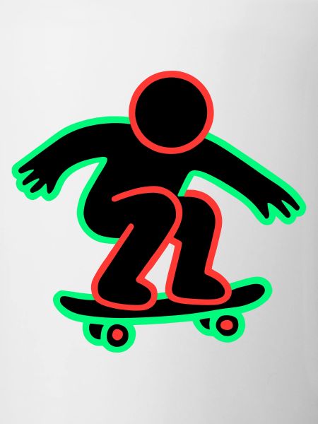 Neon Skateboarder Line Art