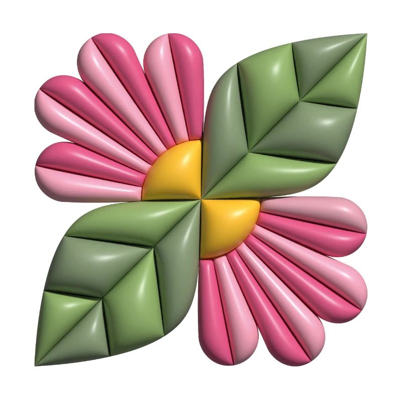 3d-Blumenquadrat
