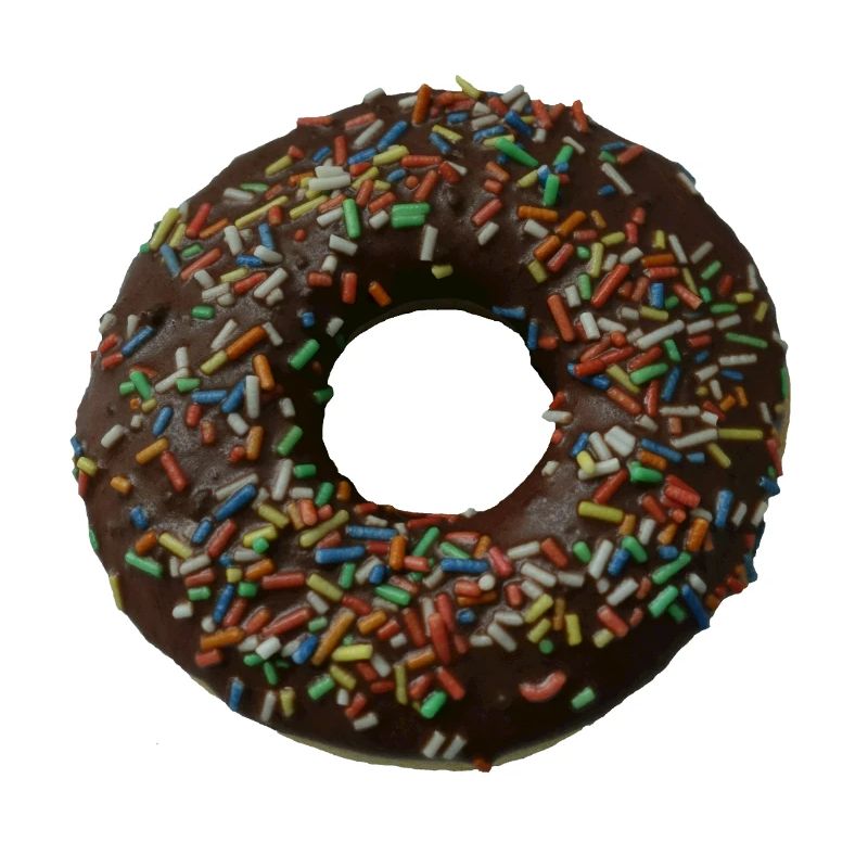 Schoko Donut mit bunten Streuseln