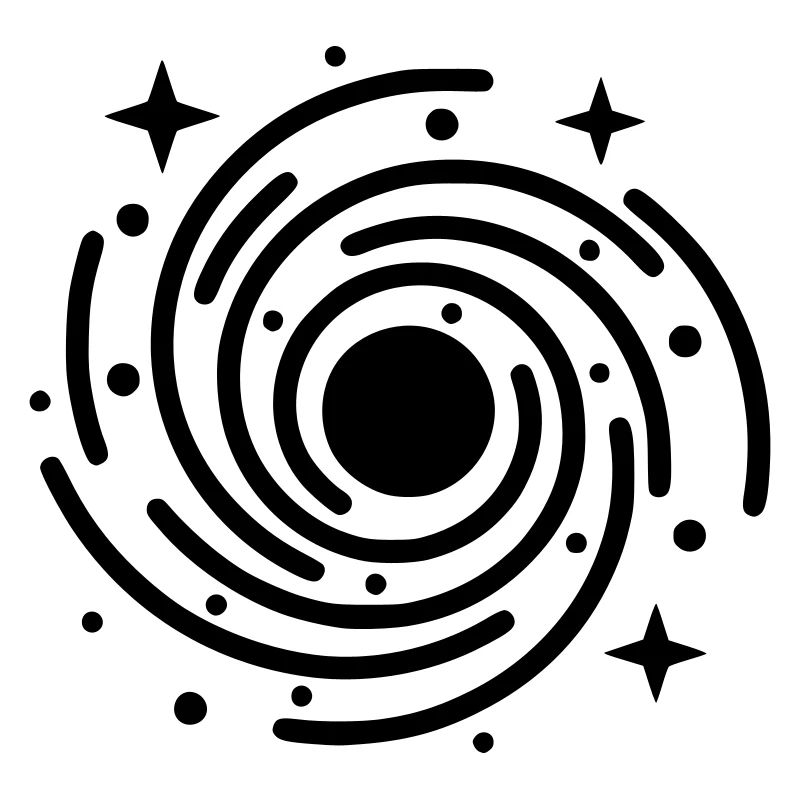 Galaxy & Black Hole | Universe Symbol