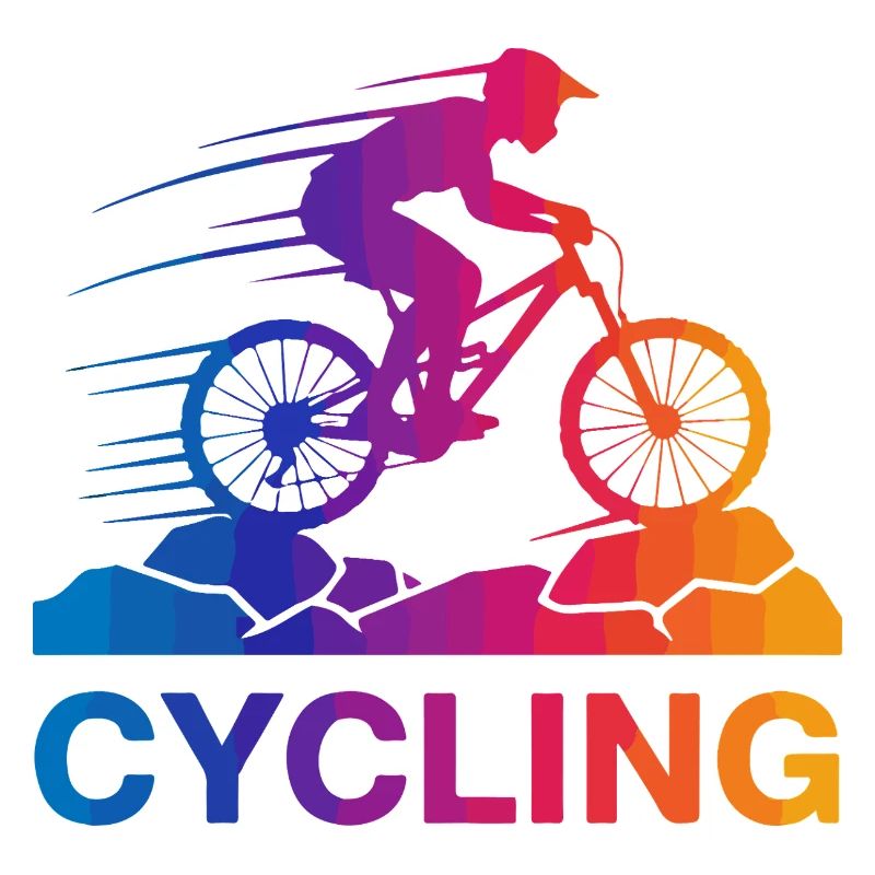 Saut de VTT arc-en-ciel
