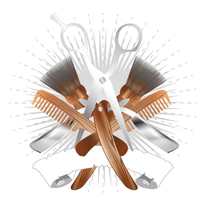 Motif élégant de barbier avec ciseaux et outils