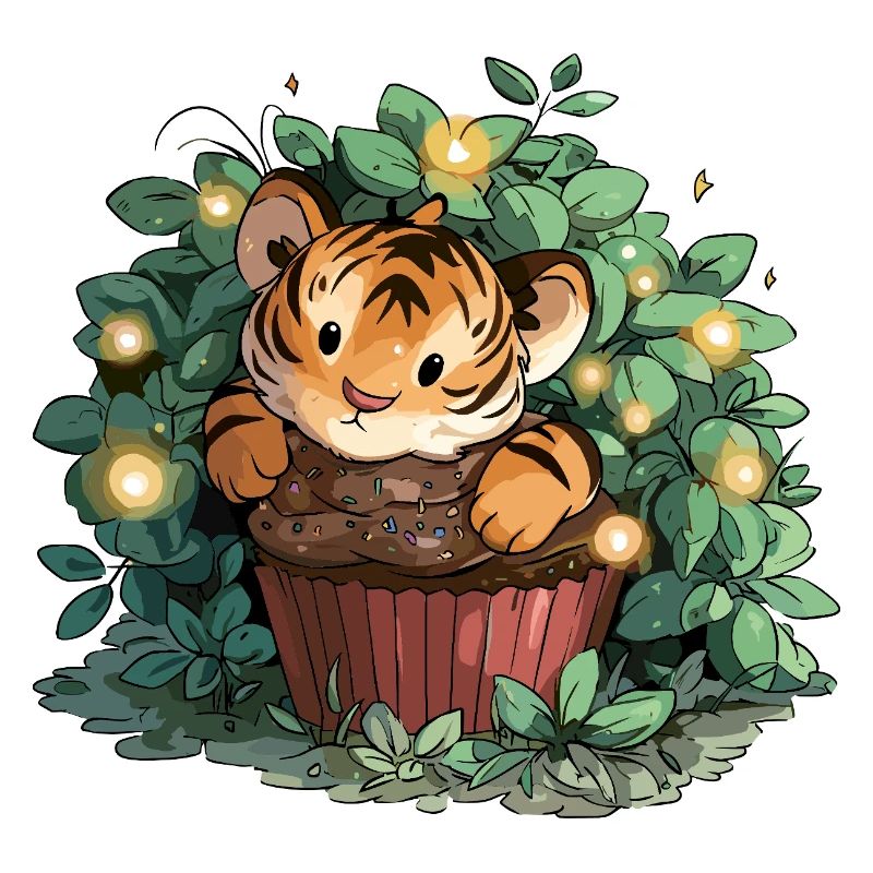 Kuscheltiger Cupcake im Dschungel