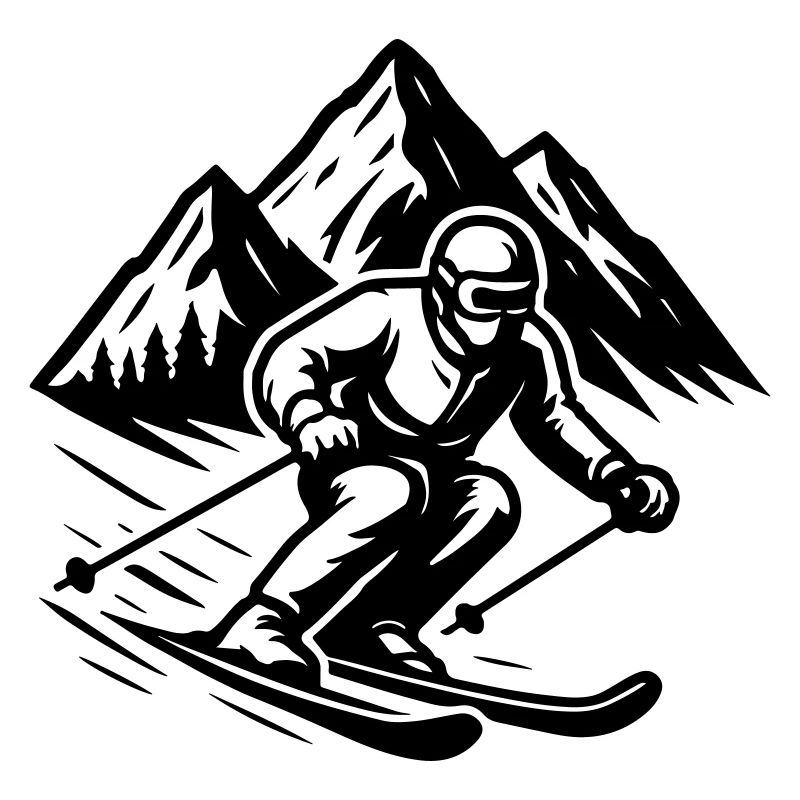 Montagnes Silhouette de ski