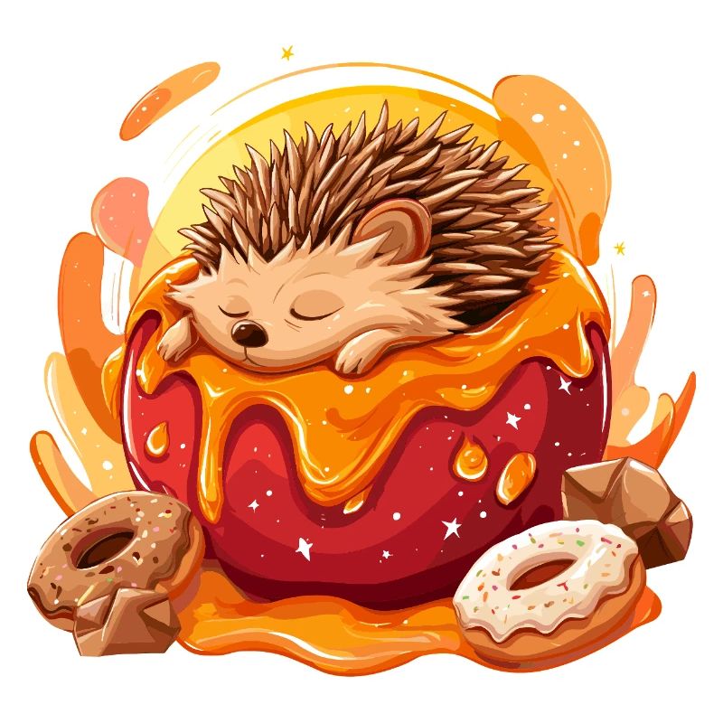Cuddly hedgehog in a donut
