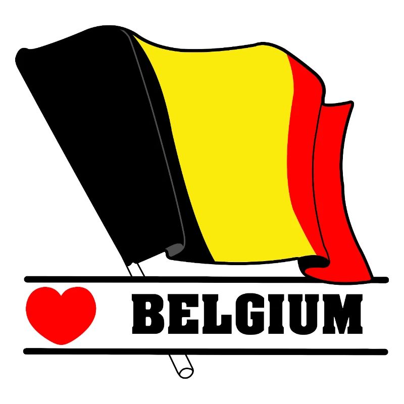 Drapeau belge avec cœur