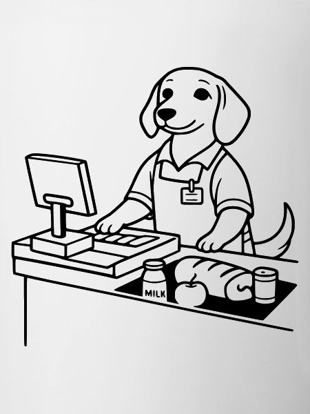Caissière de chiens de supermarché