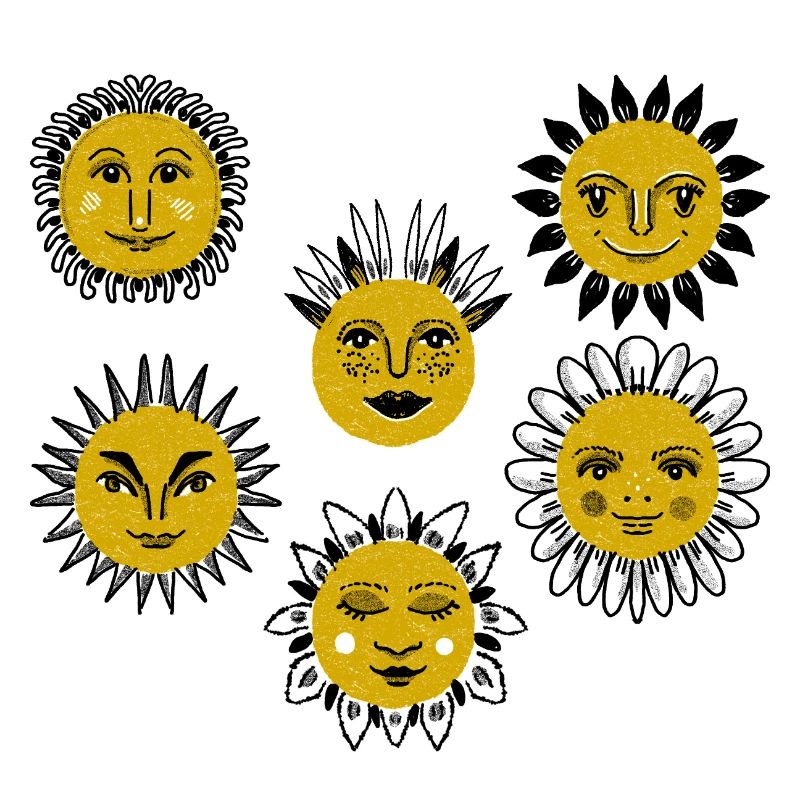 Sun Faces Kaleidoscope