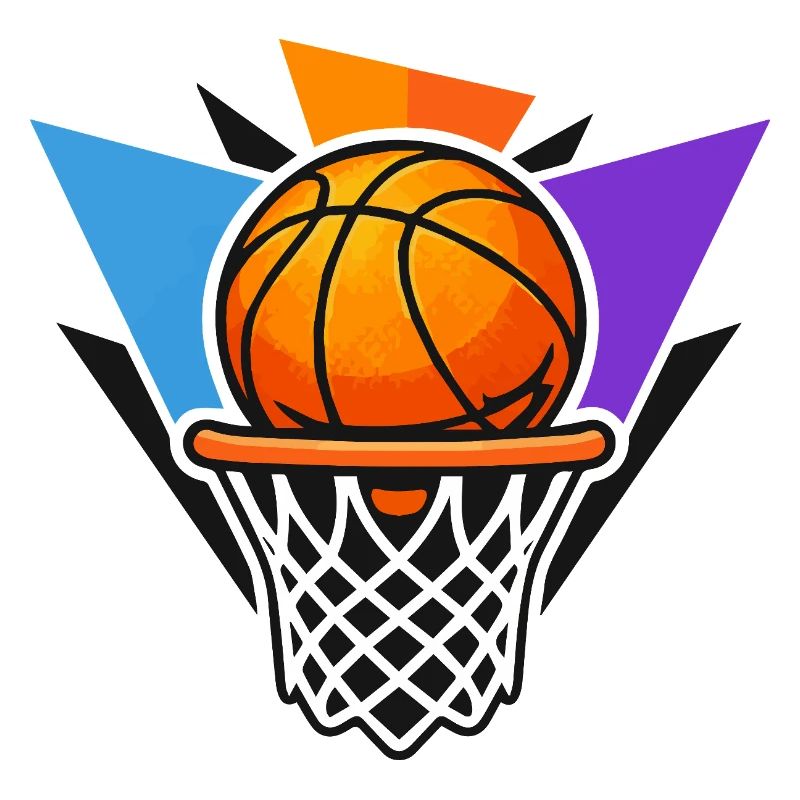 Illustration graphique du dunk avec balle de basket-ball
