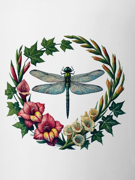 Dragonfly Floral Wreath Frame