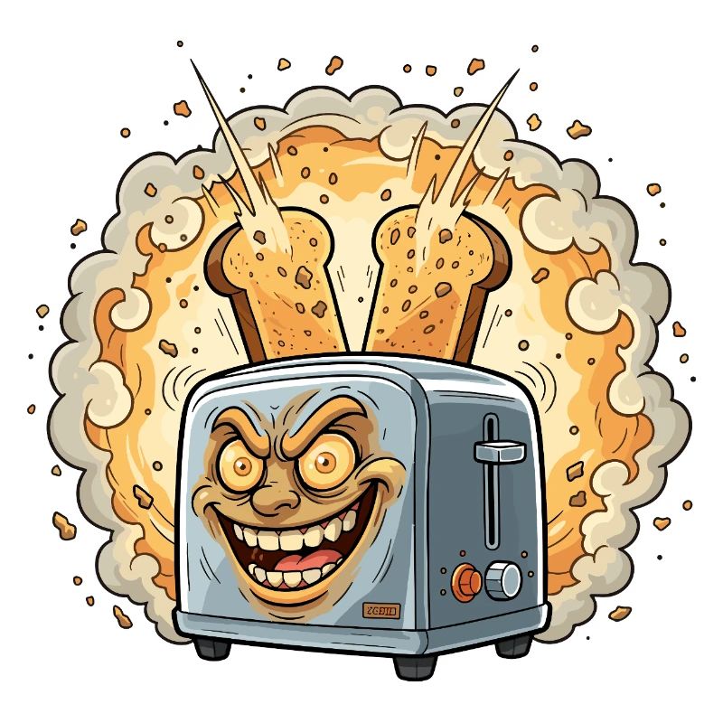 Laughing Toaster Crumb Explosion