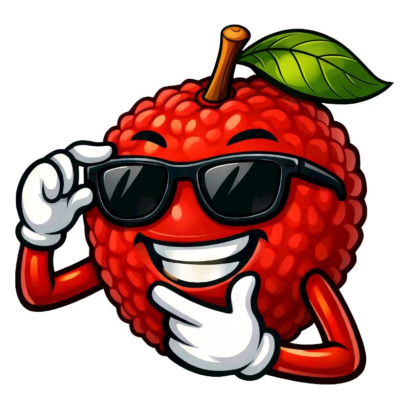 Cool Lychee Cartoon Summer Design Fruit Fruit