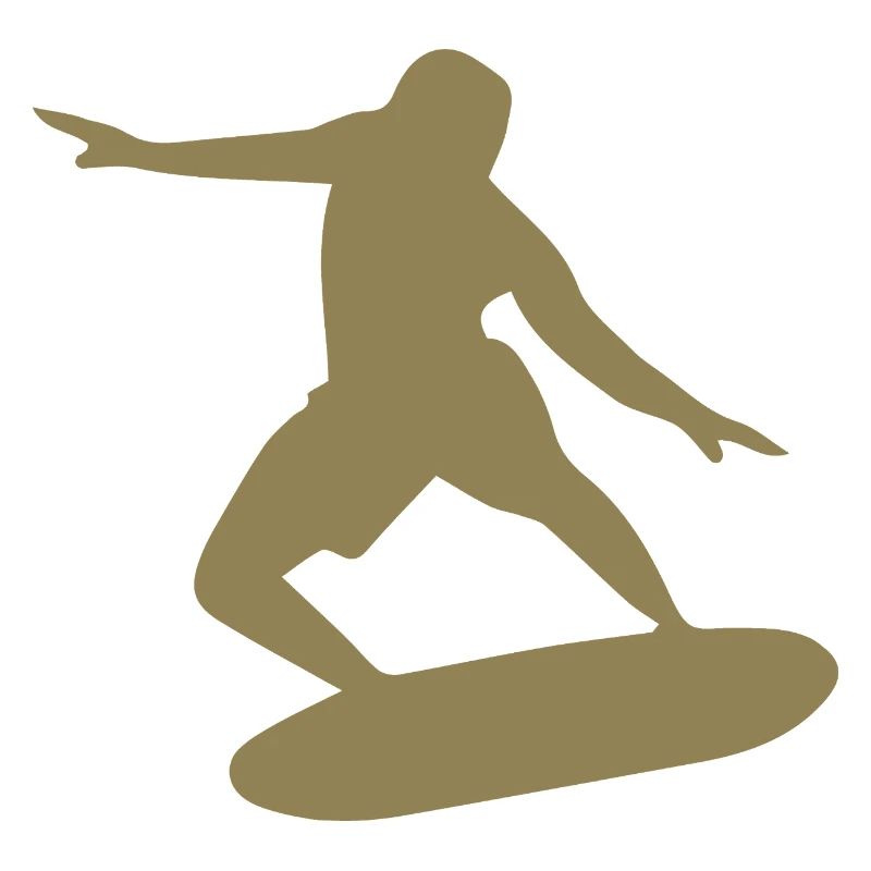 Surfer Silhouette Surfing Minimalist