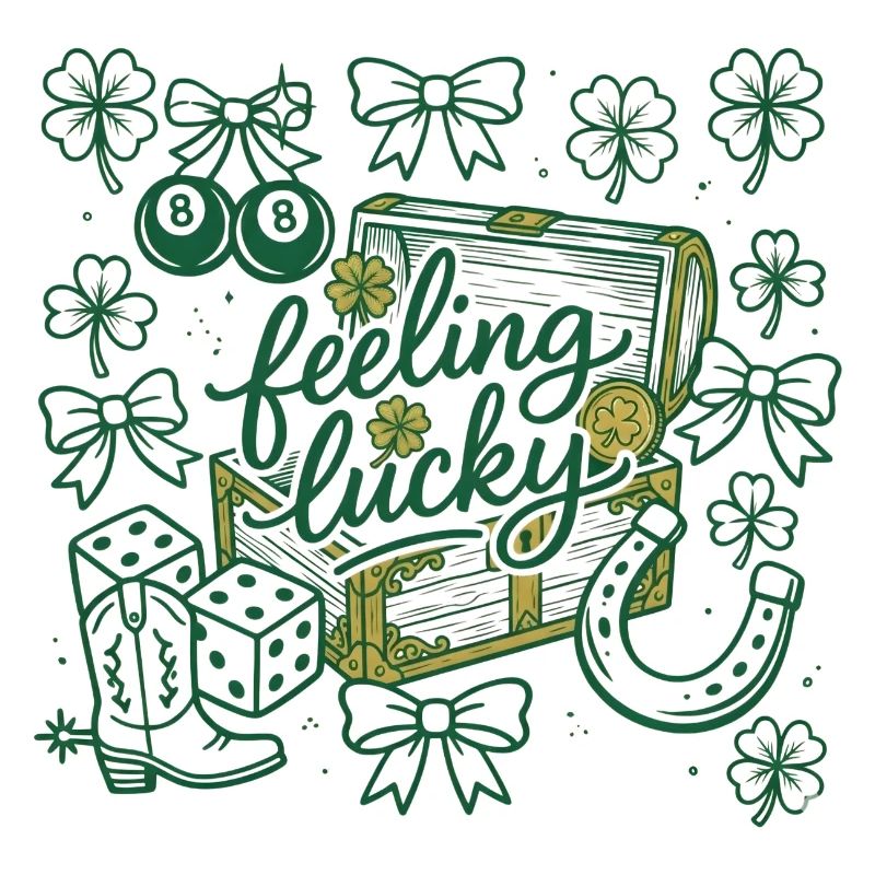 Feeling Lucky St. Patrick's Day Festtypografie
