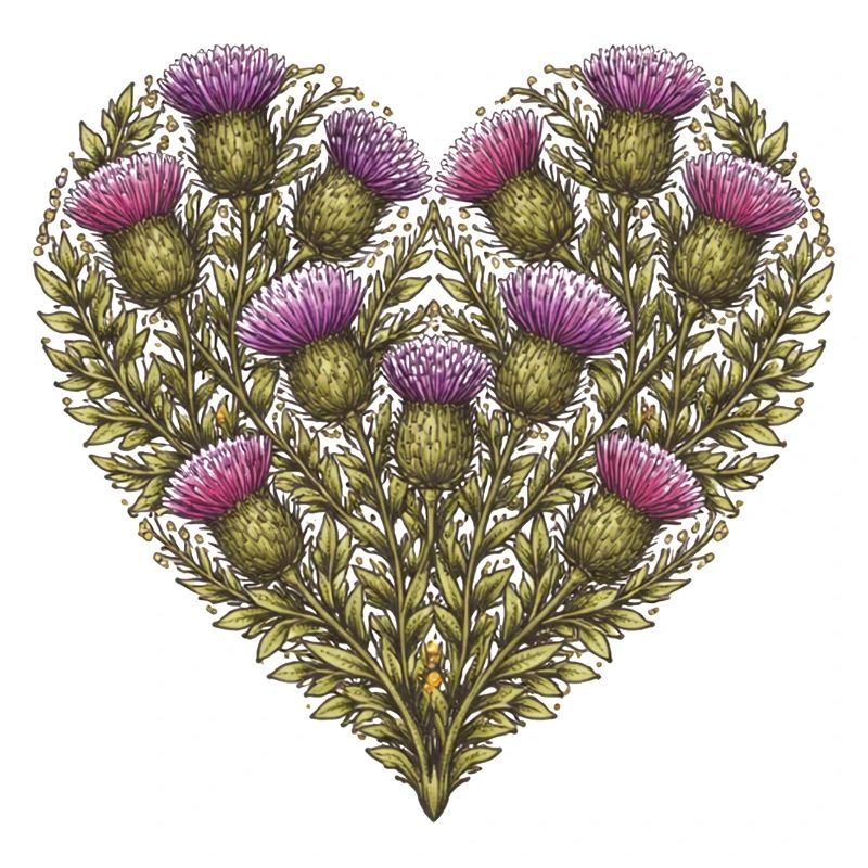 Thistle Heart Botanical Print