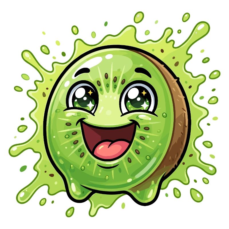 Fröhlicher Kiwi-Splash Cartoon