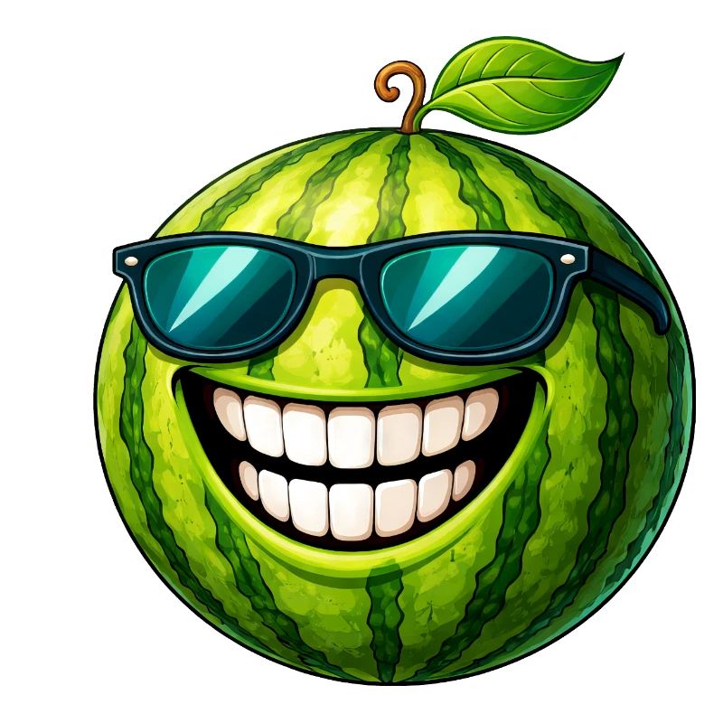 Cool watermelon with sunglasses