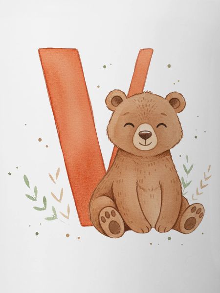 Niedlicher Bär mit V