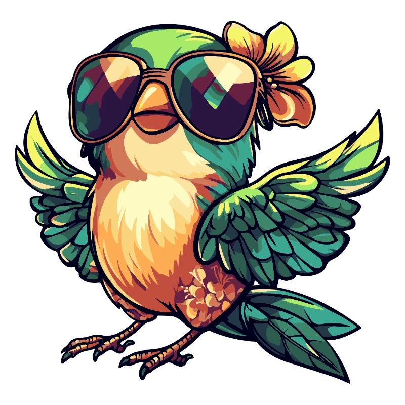 Kolibri Vogel Comic Urlaub