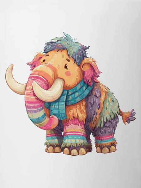 Buntmammut mit Schal