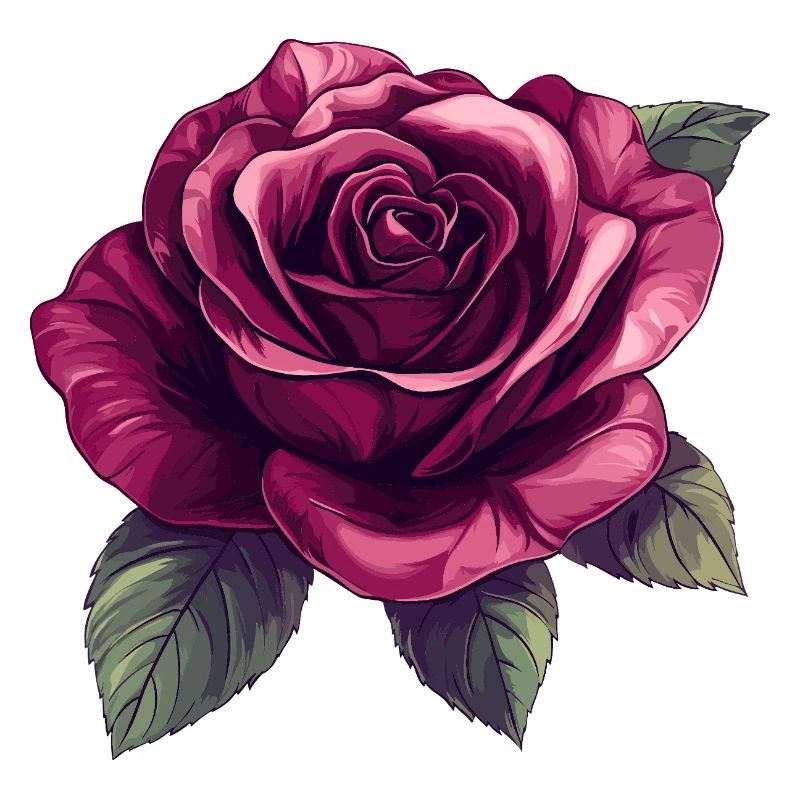 Dunkelrose Blütenillustration