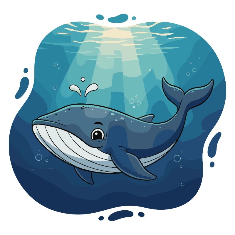 Oceanic whale in sunlight