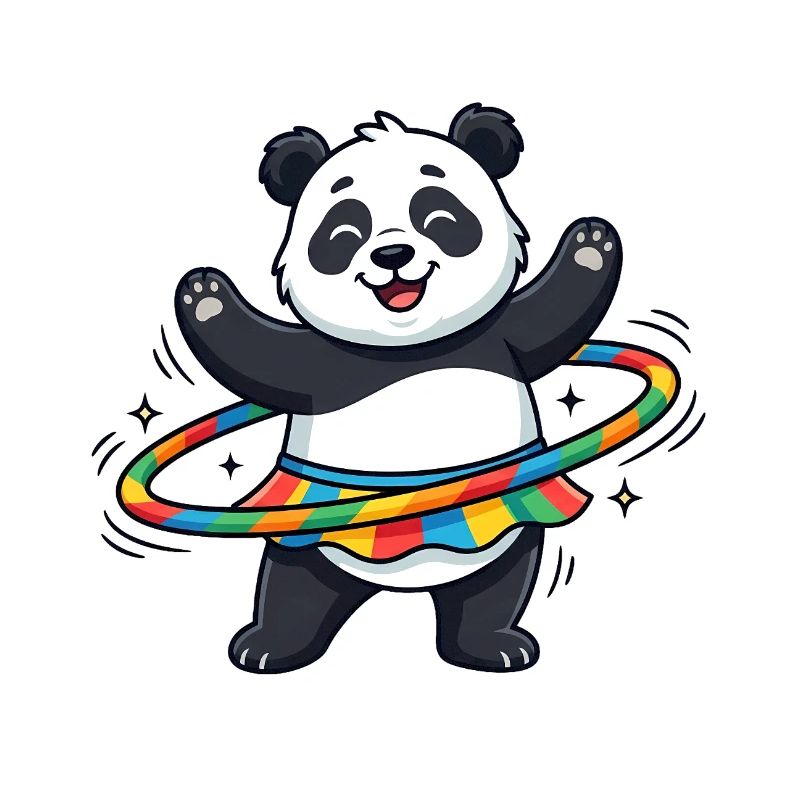 Rainbow Panda Hula-Hoop