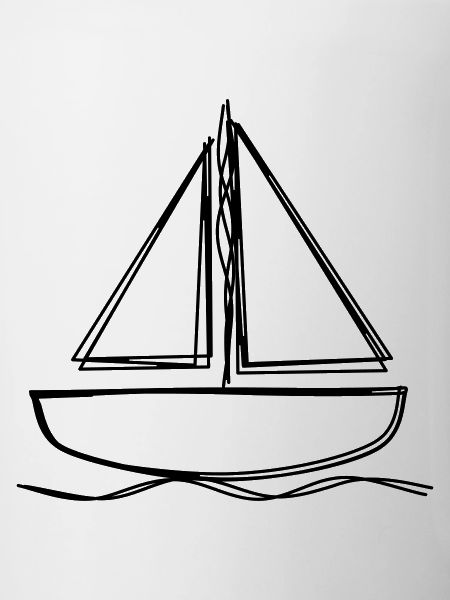 Segelboot handgezeichnet