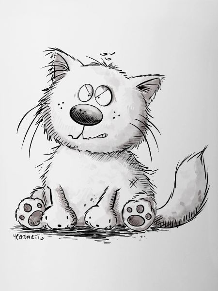 Mürrische Katze mit schlechter Laune